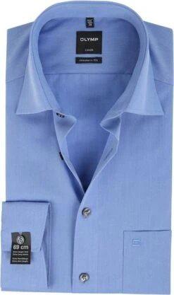 OLYMP Overhemd SL7 Blauw Chambray -Kleding Verkoop 5344 3 1