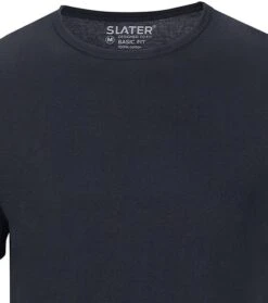 Slater 2-pack Basic Fit T-shirt Navy -Kleding Verkoop 57116 2