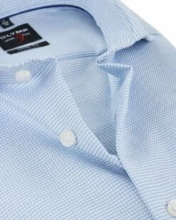OLYMP Overhemd Strijkvrij Blauw Dessin Body Fit -Kleding Verkoop 57676 2 1