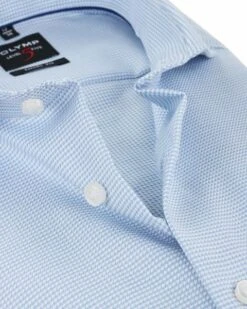 OLYMP Overhemd Strijkvrij Blauw Dessin Body Fit -Kleding Verkoop 57676 2