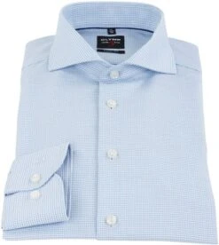 OLYMP Overhemd Strijkvrij Blauw Dessin Body Fit -Kleding Verkoop 57676 3