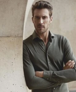 Profuomo Overhemd Knitted Groen -Kleding Verkoop 60002 5