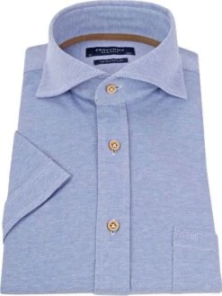 Profuomo Overhemd KM Knitted Blauw -Kleding Verkoop 62591 11