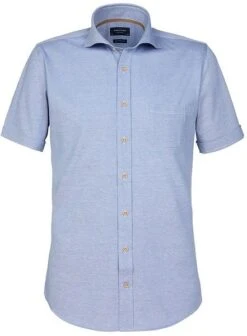 Profuomo Overhemd KM Knitted Blauw