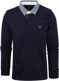 Gant Heavy Rugger Poloshirt LS Navy -Kleding Verkoop 65320 5 1