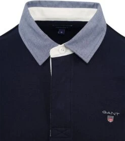 Gant Heavy Rugger Poloshirt LS Navy -Kleding Verkoop 65320 6 1