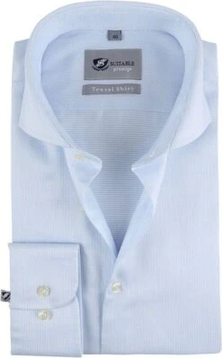 Suitable Overhemd Travel Blauw Dobby