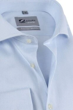 Suitable Overhemd Travel Blauw Dobby -Kleding Verkoop 65481 2 1