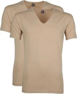 Alan Red T-Shirt V-Neck Stretch Beige 2-Pack -Kleding Verkoop 66727 1 1