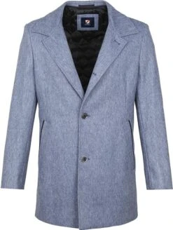 Suitable Geke Coat Wolmix Streep Blauw -Kleding Verkoop 67900 12