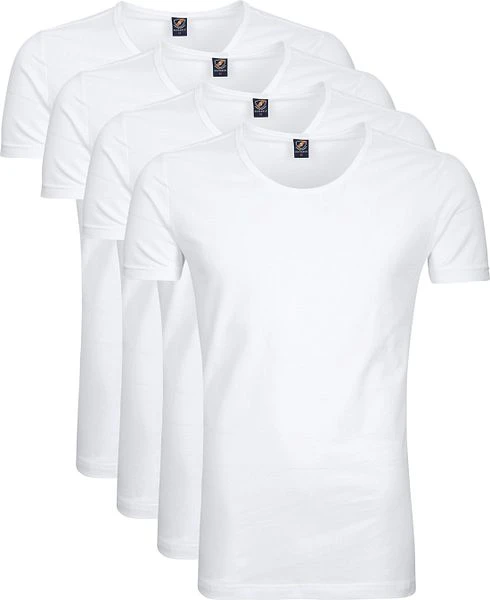 Suitable T-shirt Diepe O-hals Wit Otaru Stretch 4-Pack 3 Suitable T-shirt Diepe O-hals Wit Otaru Stretch 4-Pack