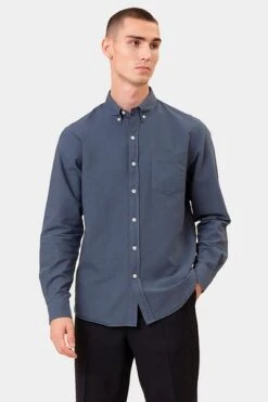 Colorful Standard Overhemd Petrol Blauw -Kleding Verkoop 69493 6