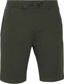 KnowledgeCotton Apparel Teak Sweat Shorts Donkergroen