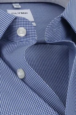 OLYMP Overhemd Luxor Korte Mouw Ruit Royal Blauw -Kleding Verkoop 70131 2