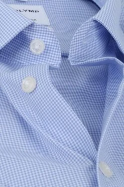 OLYMP Overhemd Luxor Korte Mouw Ruit Blauw 12 OLYMP Overhemd Luxor Korte Mouw Ruit Blauw -Kleding Verkoop 70132 2 1