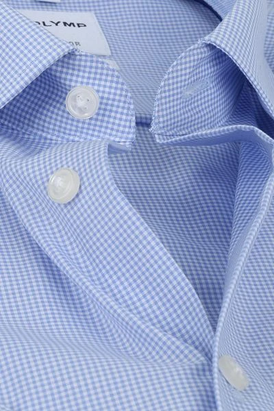 OLYMP Overhemd Luxor Korte Mouw Ruit Blauw 4 OLYMP Overhemd Luxor Korte Mouw Ruit Blauw - Image 2