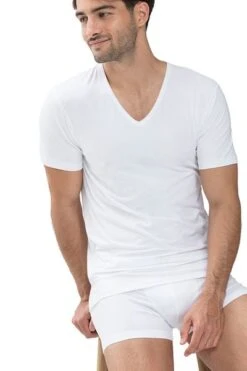 Mey V-hals Dry Cotton T-shirt Wit -Kleding Verkoop 70290 4