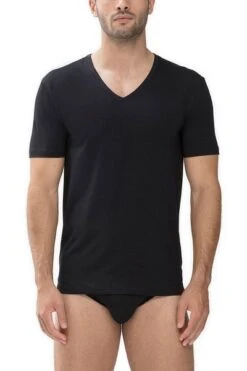 Mey V-hals Dry Cotton T-shirt Zwart -Kleding Verkoop 70291 3