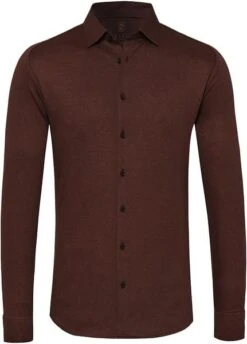 Desoto Overhemd Strijkvrij Modern Kent Bruin -Kleding Verkoop 70455 6 1
