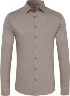 Desoto Overhemd Strijkvrij Modern Kent Lichtbruin -Kleding Verkoop 70457 1 1