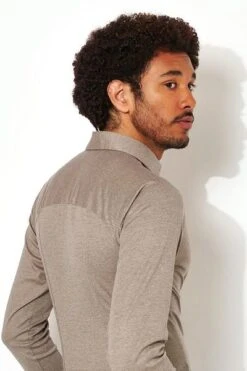 Desoto Overhemd Strijkvrij Modern Kent Lichtbruin -Kleding Verkoop 70457 3