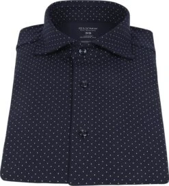 OLYMP Luxor Jersey Stretch Overhemd 24/Seven Stippen Donkerblauw -Kleding Verkoop 70780 3