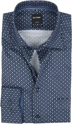 OLYMP Overhemd Luxor MF Grafisch Minimal Blauw 12 OLYMP Overhemd Luxor MF Grafisch Minimal Blauw -Kleding Verkoop 71525 1 1