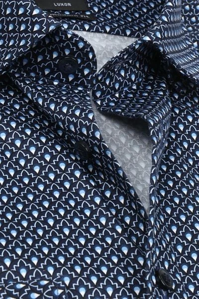 OLYMP Overhemd Luxor MF Grafisch Minimal Blauw 8 OLYMP Overhemd Luxor MF Grafisch Minimal Blauw - Image 6