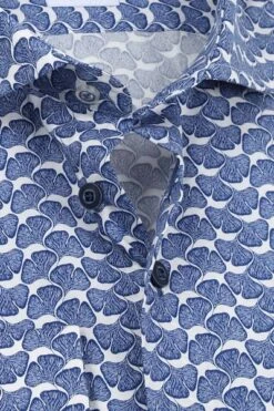 R2 Overhemd Extra Long Sleeve Planten Print Blauw -Kleding Verkoop 71614 2 1