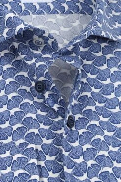 R2 Overhemd Extra Long Sleeve Planten Print Blauw -Kleding Verkoop 71614 2