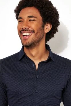 Desoto Overhemd Kent Grafische Print Donkerblauw 11 Desoto Overhemd Kent Grafische Print Donkerblauw -Kleding Verkoop 71817 4