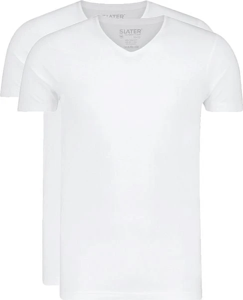 Slater 2-pack The Perfect T-shirt 10+10 V-Hals Wit 6 Slater 2-pack The Perfect T-shirt 10+10 V-Hals Wit - Image 4