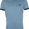 Fred Perry Ringer T-Shirt Mid Blauw