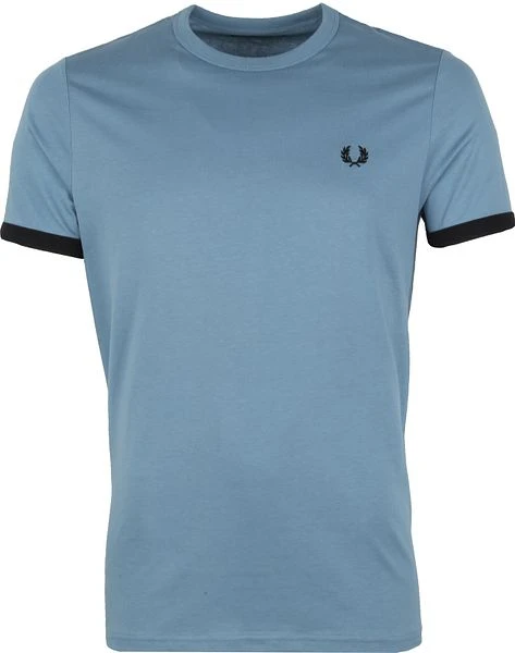 Fred Perry Ringer T-Shirt Mid Blauw 3 Fred Perry Ringer T-Shirt Mid Blauw