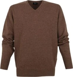 William Lockie V-Hals Lamswol Bruin