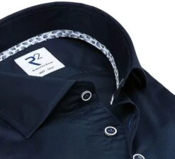 R2 Overhemd Melange Donkerblauw XLS -Kleding Verkoop 72485 2 1