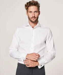 Profuomo Shirt Cutaway Dubbel Manchet Wit -Kleding Verkoop 7274 4