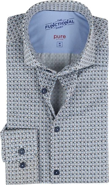 Pure Functional Overhemd Print Blauw Bruin 6 Pure Functional Overhemd Print Blauw Bruin - Image 4