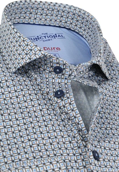 Pure Functional Overhemd Print Blauw Bruin 4 Pure Functional Overhemd Print Blauw Bruin - Image 2