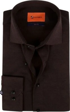 Suitable Overhemd Pique Bruin -Kleding Verkoop 74166 1 1