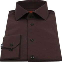 Suitable Overhemd Pique Bruin -Kleding Verkoop 74166 3