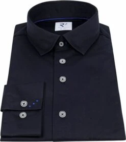 R2 Overhemd Uni Donkerblauw 13 R2 Overhemd Uni Donkerblauw -Kleding Verkoop 74511 3 1