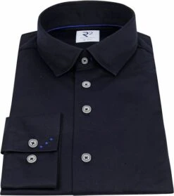R2 Overhemd Uni Donkerblauw 10 R2 Overhemd Uni Donkerblauw -Kleding Verkoop 74511 3