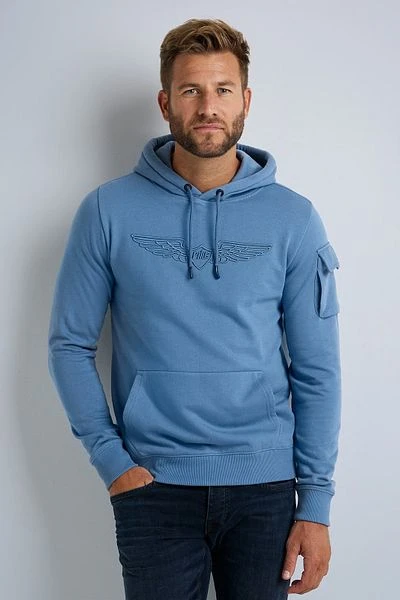 PME Legend Hoodie Brushed Fleece Blauw 4 PME Legend Hoodie Brushed Fleece Blauw - Image 2