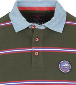 NZA Polo Franz Josef Strepen Donkergroen -Kleding Verkoop 74571 2