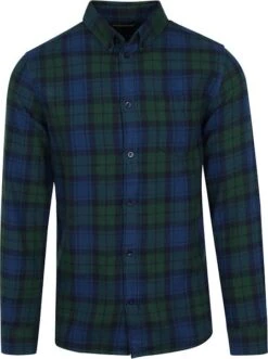 KnowledgeCotton Apparel Flanel Overhemd Donkergroen Geruit