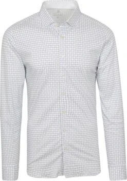 Desoto Overhemd Strijkvrij Print Wit