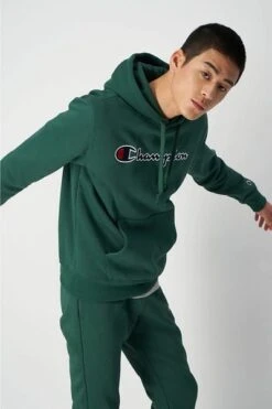 Champion Hoodie Logo Donkergroen 9 Champion Hoodie Logo Donkergroen -Kleding Verkoop 74877 5