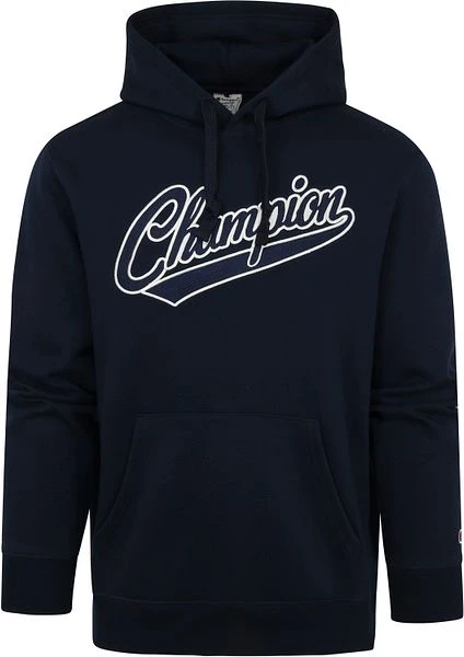 Champion Hoodie College Logo Donkerblauw 3 Champion Hoodie College Logo Donkerblauw