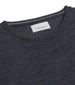 Profuomo Pullover Merinowol Antraciet -Kleding Verkoop 75181 2 1